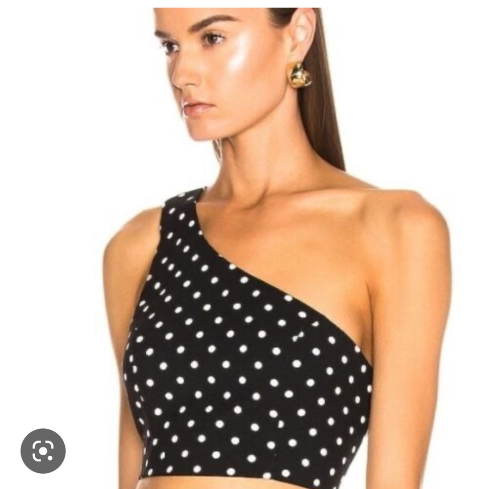 CINQ À SEPT one shoulder cross  top